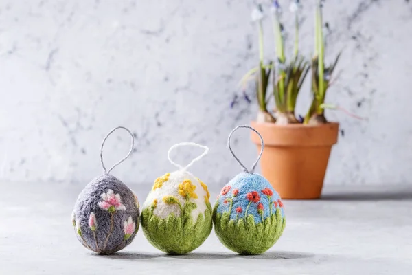 Craft felting Easter eggs