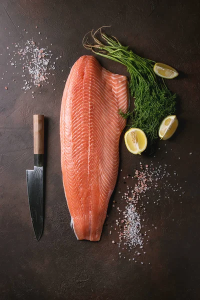 Fillet salmon mentah — Stok Foto