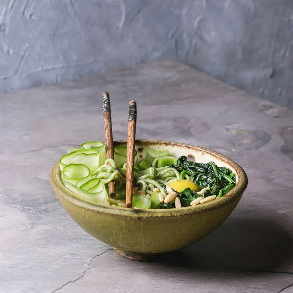 Green noodles bowl