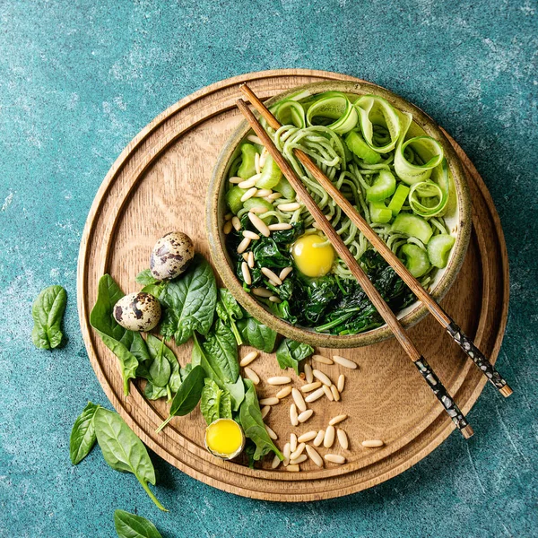 Green noodles bowl