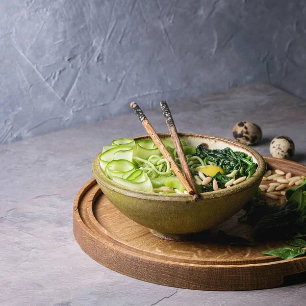 Green noodles bowl