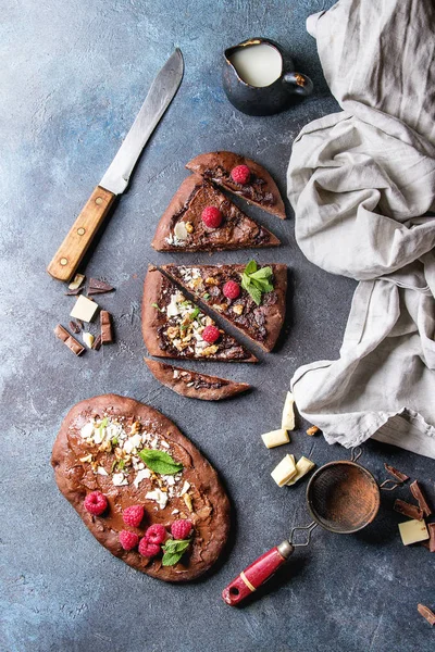 Dessert chocolade pizza — Stockfoto