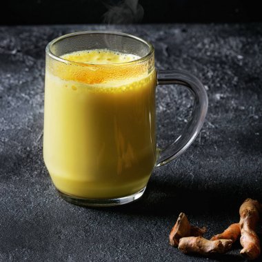 Turmeric golden milk latte clipart