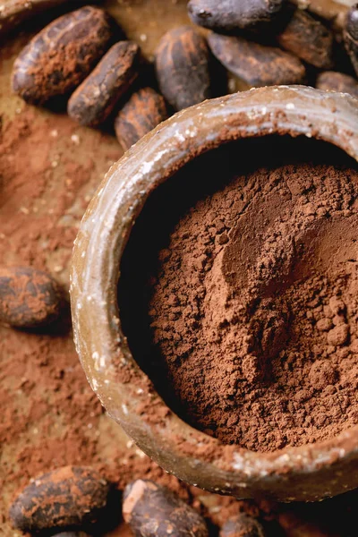 Cocoa powder in bowl — Stock Photo, Image