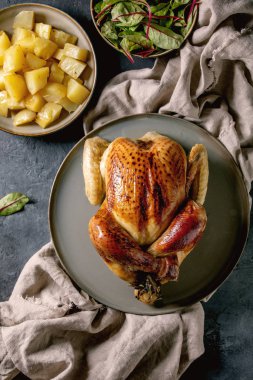 Fırında tavuk ve patates.