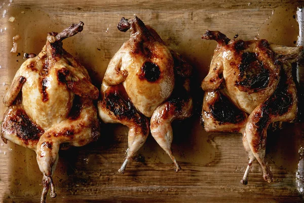 Roasted grilled quails — Stock Photo, Image