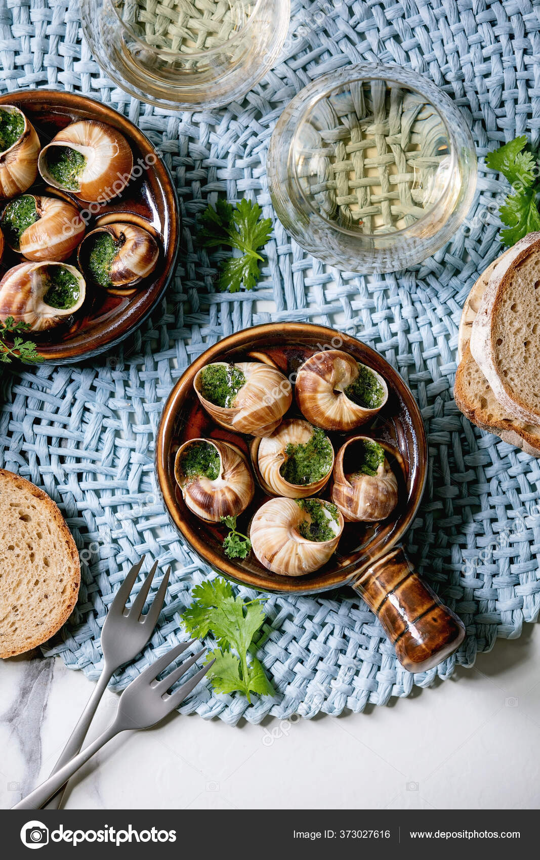 Escargots Bourgogne Snails Herbs Butter Gourmet Dish Traditional