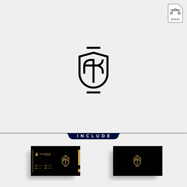 AK K επιστολή συνδεδεμένο πολυτελές λογότυπο Premium — Διανυσματικό Αρχείο