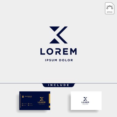 Letter X Xk K KX Monogram Logo Tasarım Minimal Simge