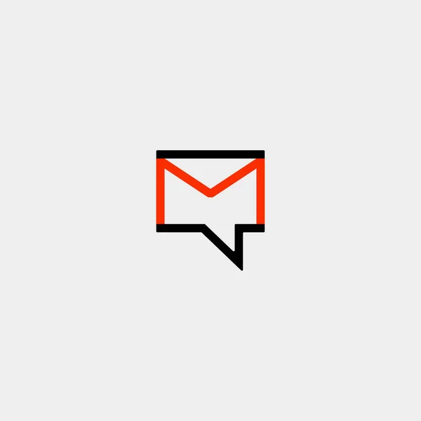 Letter M Chat Logo Sjabloon Vector Ontwerp — Stockvector