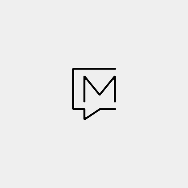 Carta M Chat Logo Plantilla Vector Diseño — Vector de stock