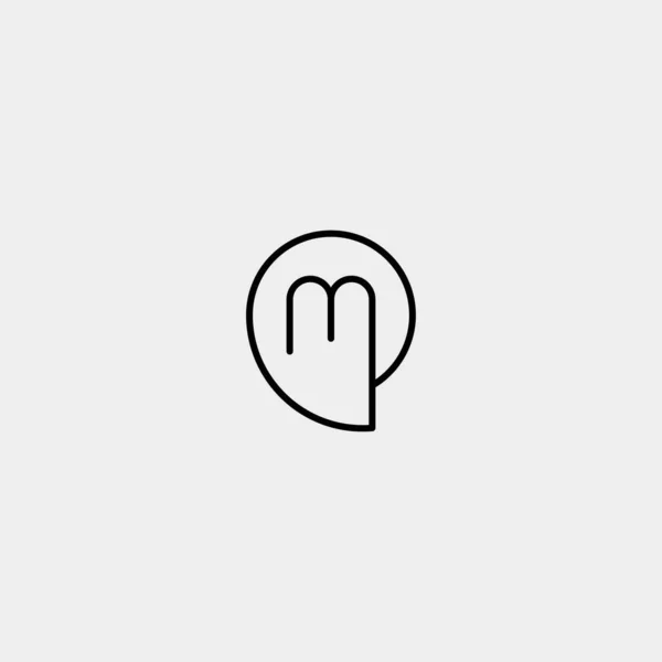 Carta M Chat Logo Template Vector Design — Vetor de Stock
