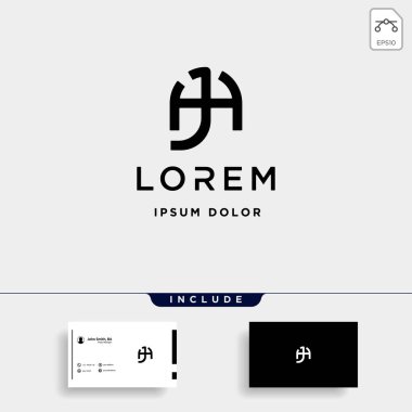 Mektup Aj Ja A J Monogram Logo Tasarım Minimal Simge