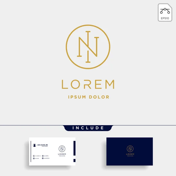 Carta N NI IN Monograma Logo Design Ícone mínimo —  Vetores de Stock