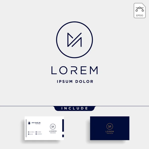 Carta M MM Monograma Logo Design Minimal —  Vetores de Stock