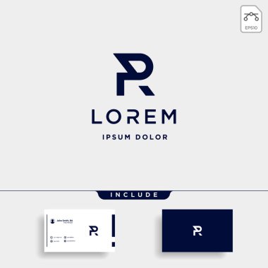 Mektup P Pr Rp Monogram Logo Tasarım Minimal