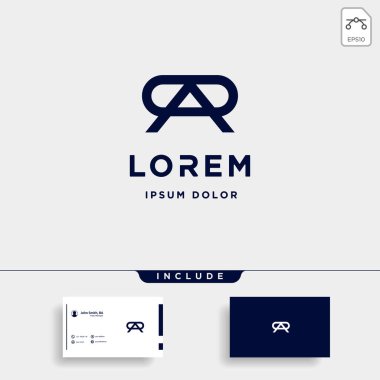 Mektup Ap Ar R Monogram Logo Tasarım Minimal