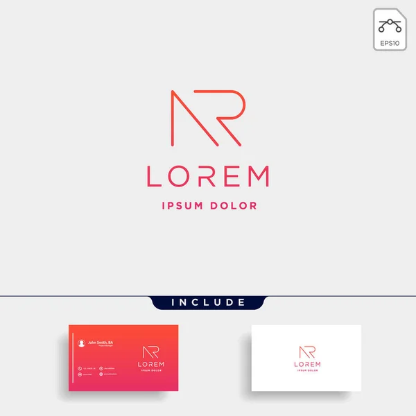 Carta NR AR R N Logo Design Vetor simples —  Vetores de Stock