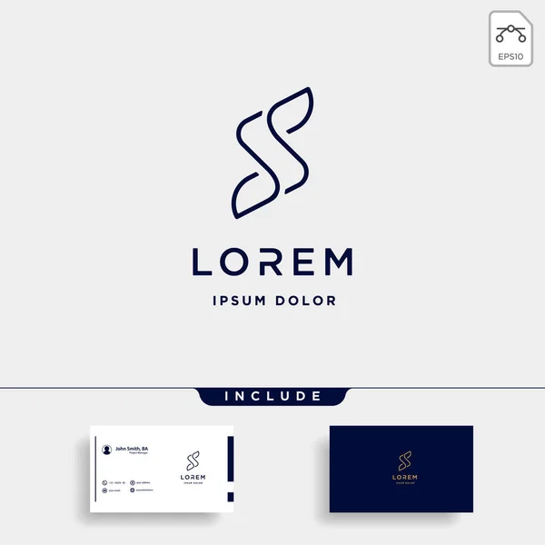 Mektup S Ss Logo Tasarım Basit Vektör