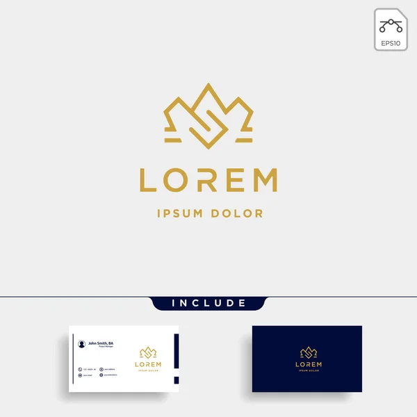 Inicial S Crown Logo Template Design Vector —  Vetores de Stock