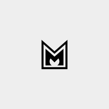 Mektup M Ma Mm Monogram Logo Tasarım Minimal