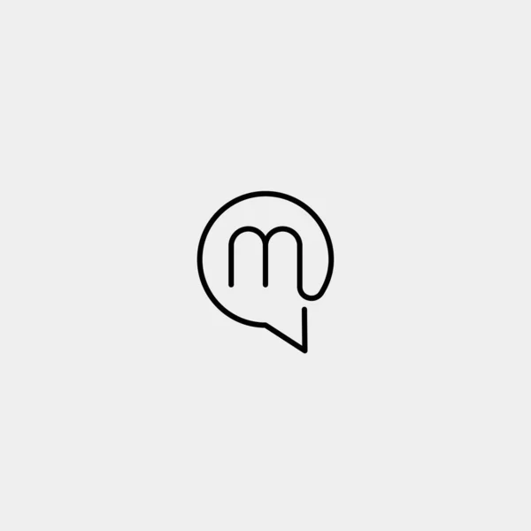 Carta M Chat Logo Template Vector Design —  Vetores de Stock
