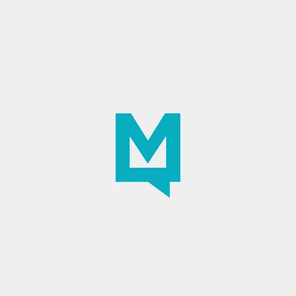 Brief m Chat Logo Vorlage Vektor Design — Stockvektor