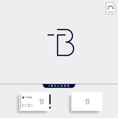 Harf TBt T B Logo Tasarımı Basit Vektör