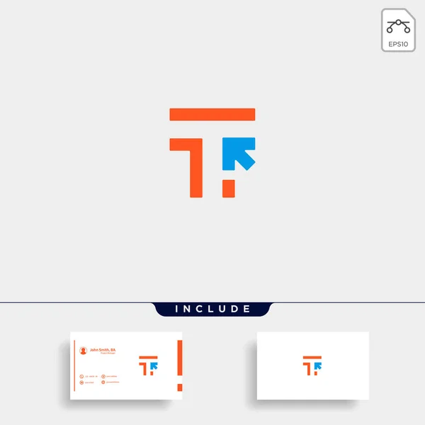 Inicial T Click Pointer Logo Template Vector — Vector de stock