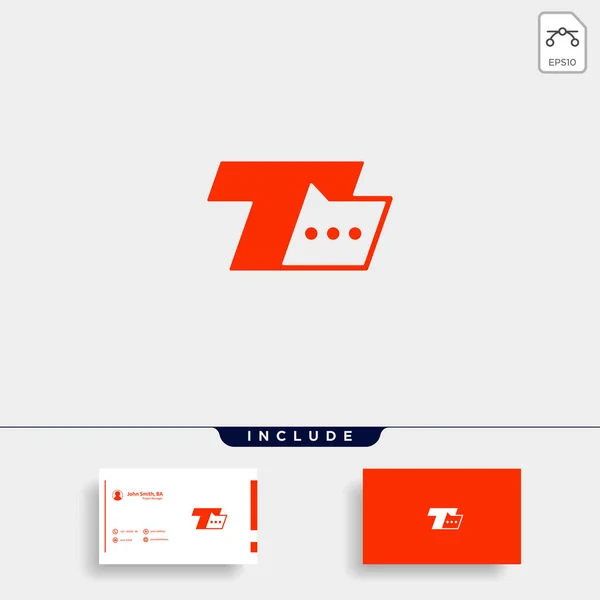 Carta T Chat Logo Plantilla Vector Diseño — Vector de stock