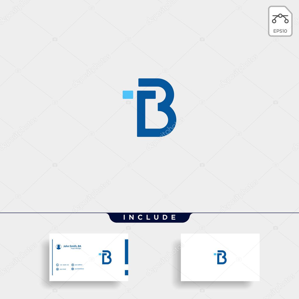 Letter TB BT T B Logo Design Simple Vector Elegant