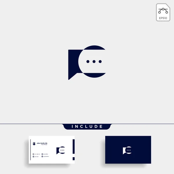 Letter C Chat Talk Logo Sjabloon Vector Ontwerp — Stockvector