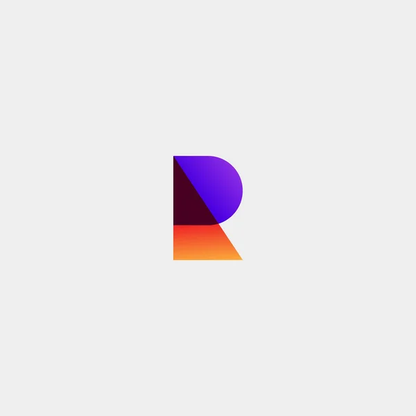 Carta R Monograma Simples Vector Logo Template — Vetor de Stock