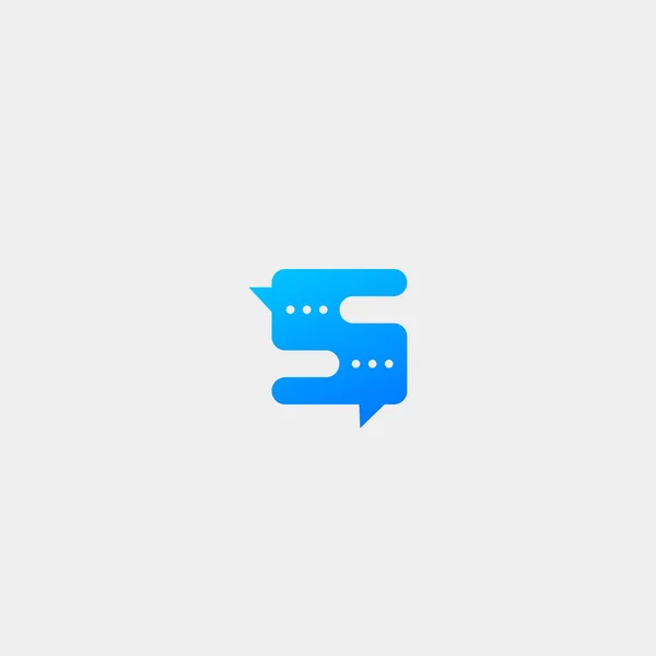 Carta S Chat Vector Modelo Logo Design — Vetor de Stock