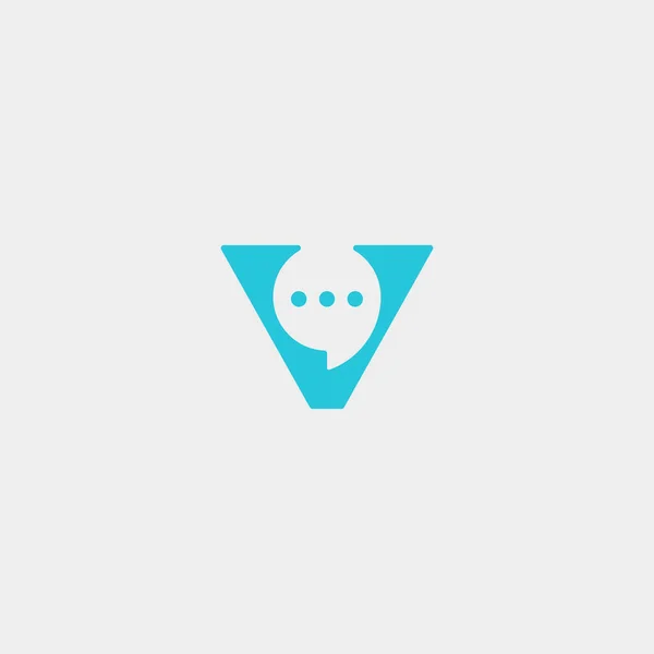 Brev Chat Logo Design Mall Vektor Illustration — Stock vektor