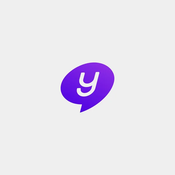 Carta Y Chat Logo Design Template Vector —  Vetores de Stock