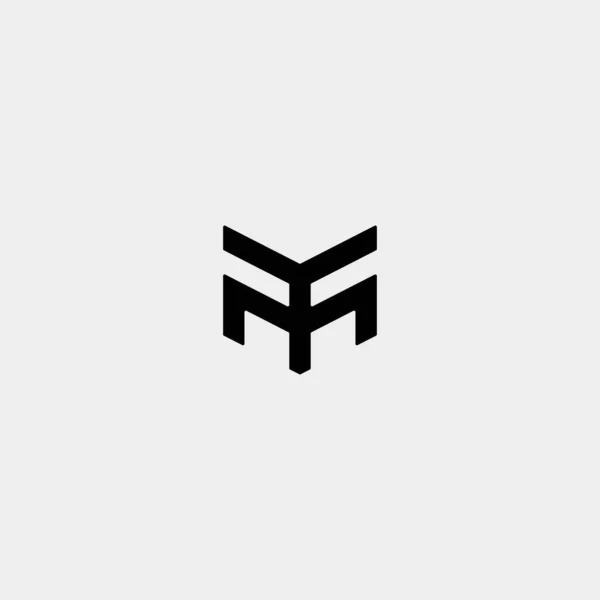 Harf YM My M Monogram Logo Tasarımı Minimum — Stok Vektör