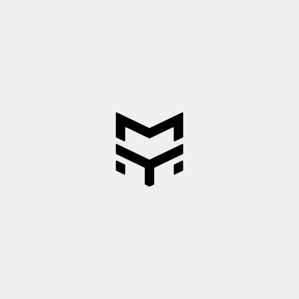 Carta YM MY M Monogram Logo Design Minimal —  Vetores de Stock