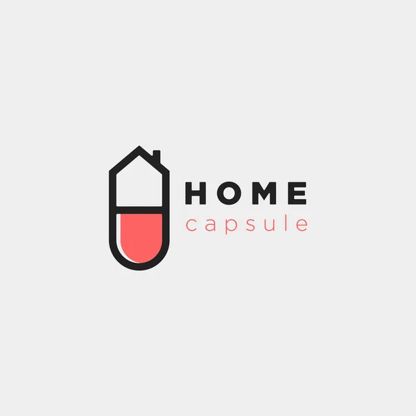 Home Capsule Logo Template Illustrazione di progettazione vettoriale — Vettoriale Stock