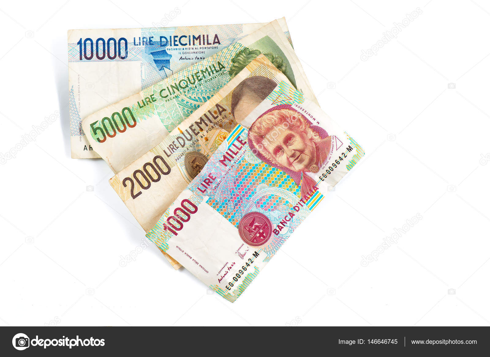 Banknotes Italy Italian Lira 5000 00 1000 Pre Euro Stock Editorial Photo C Michelangeloop