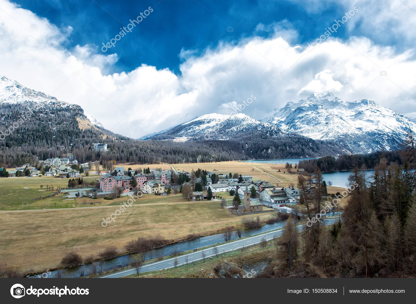 The Village Of Sils Maria In The Engadine Valley Near Sankt Mori Stock Photo Image By C Michelangeloop