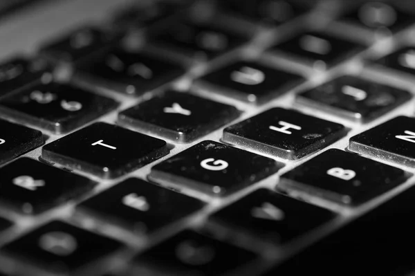 Detalhe das teclas de teclado de um laptop — Fotografia de Stock