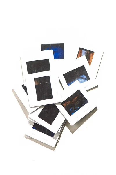 Some old slides on a white background — Stock Photo, Image