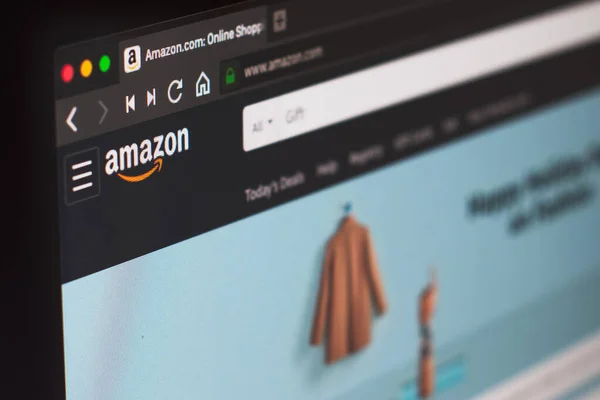 Amazon depolama sayfası olan internet tarayıcısı — Stok fotoğraf