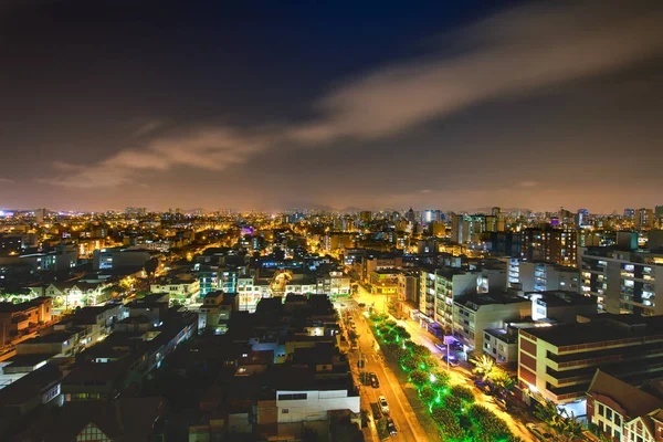 Lima Capitale Del Perù Vista Notturna — Foto Stock