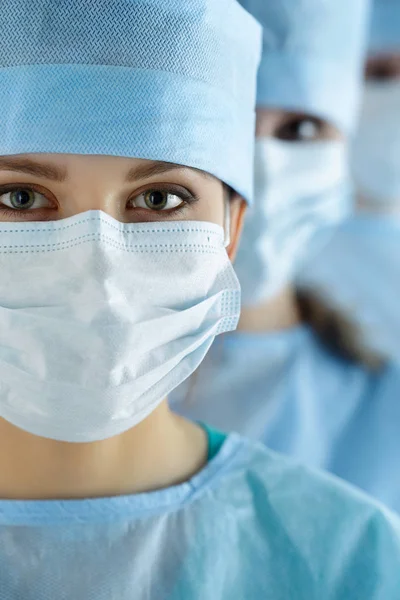 Close up portrait of young female surgeon doctor — Stock Photo, Image