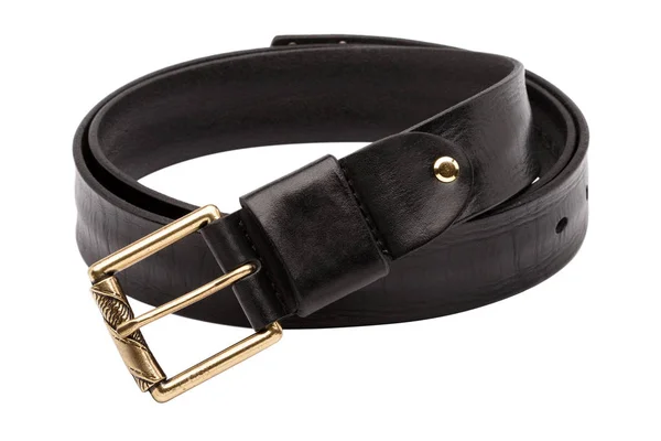 Closeup view of black men belt — Stock Photo, Image