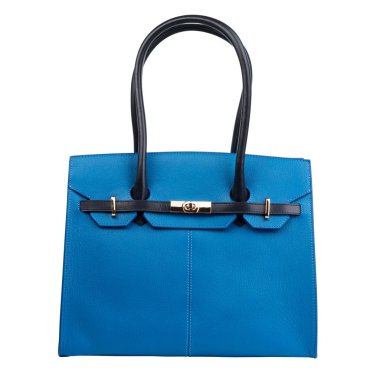 Hafif mavi kadın çanta üzerinde beyaz izole