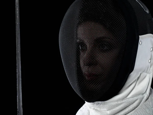 Portrait of woman fencer