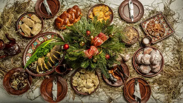 Traditional Food Orthodox Christmas Kutya Wheat Porridge Nuts Raisins Honey — Stock Photo, Image
